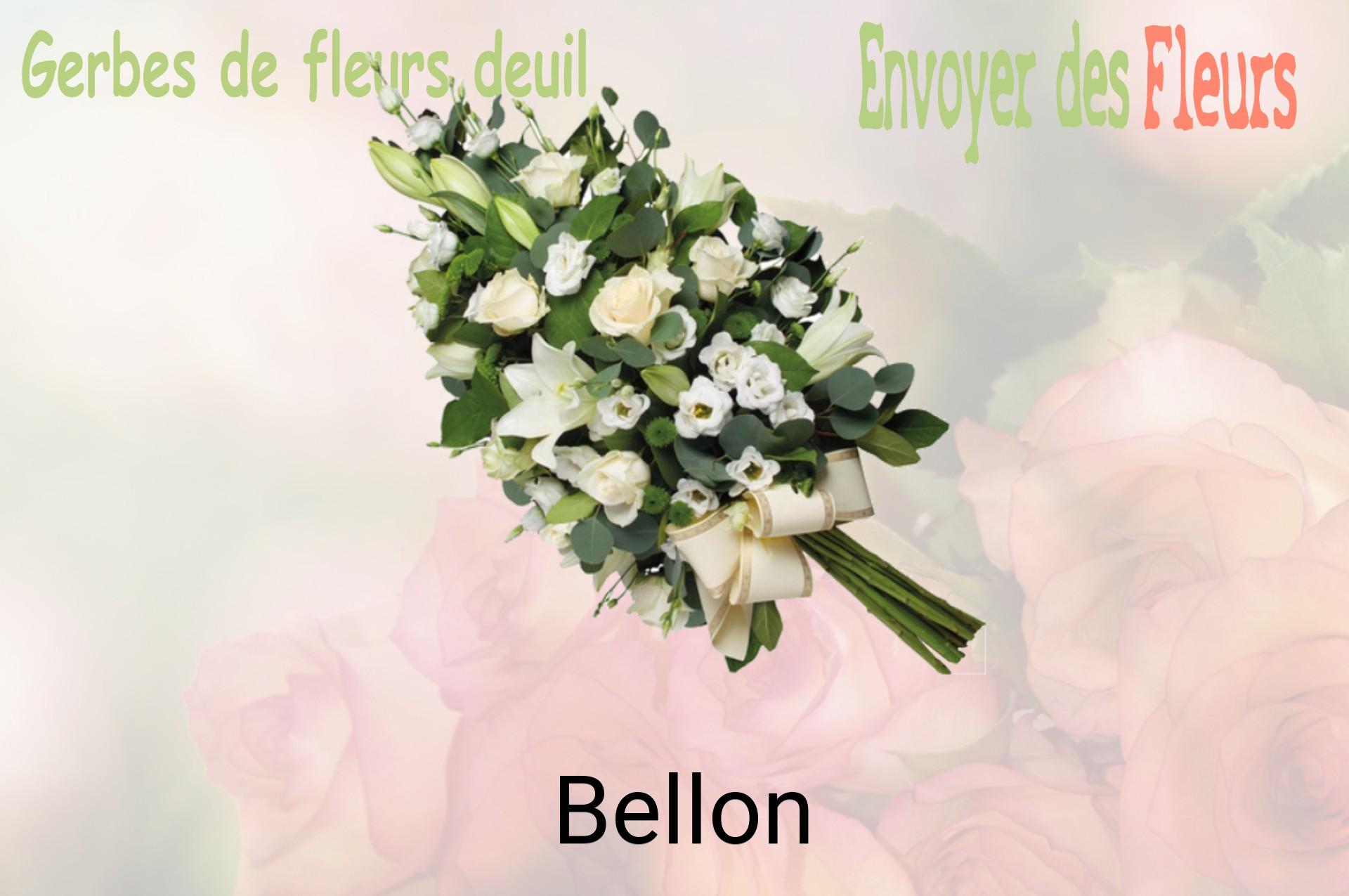 Gerbe de fleurs de deuil livrée à Bellon